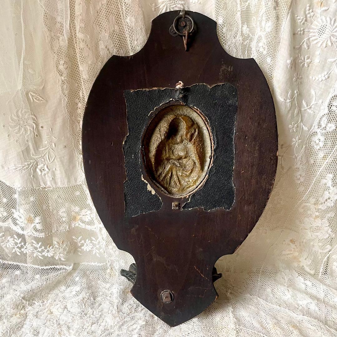 聖母マリア聖水盤　ベネティエ　レリーフ　ナポレオン三世様式フランスアンティーク