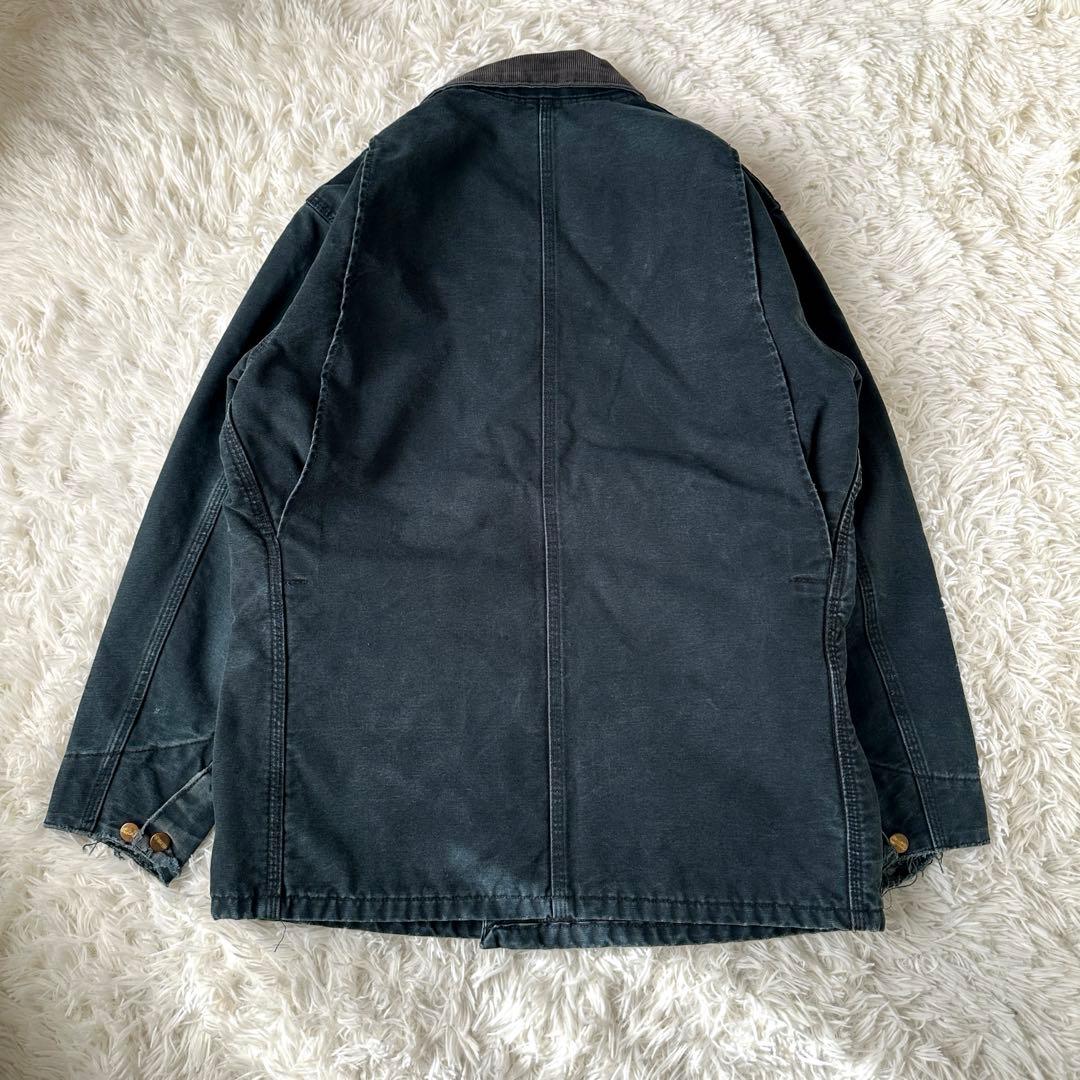 90s Carhartt ミシガンチョアコート ブラック フェード 襤褸 L相当