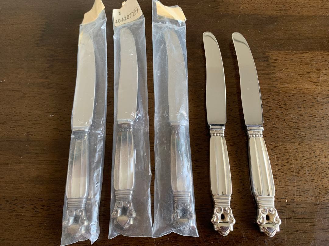 ジョージジェンセン　エコーンACORN 廃盤デザートナイフ　スターリングシルバー