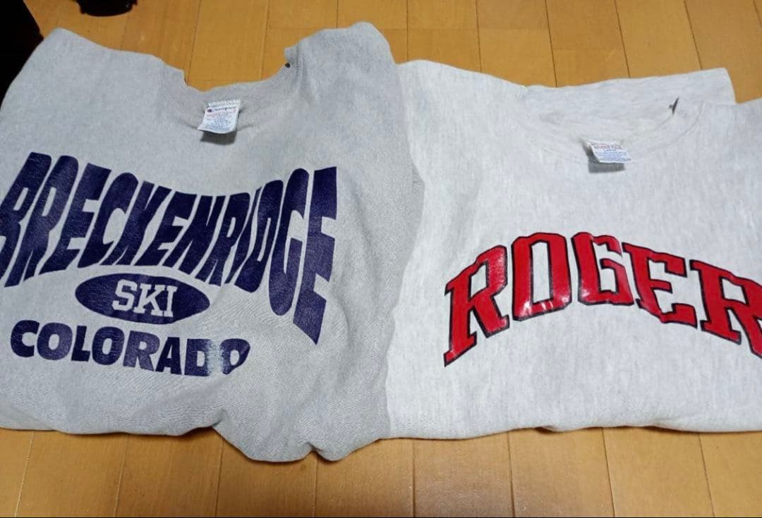 Champion チャンピオン90sリバースウィーブ　グレー　XL 刺繍タグ