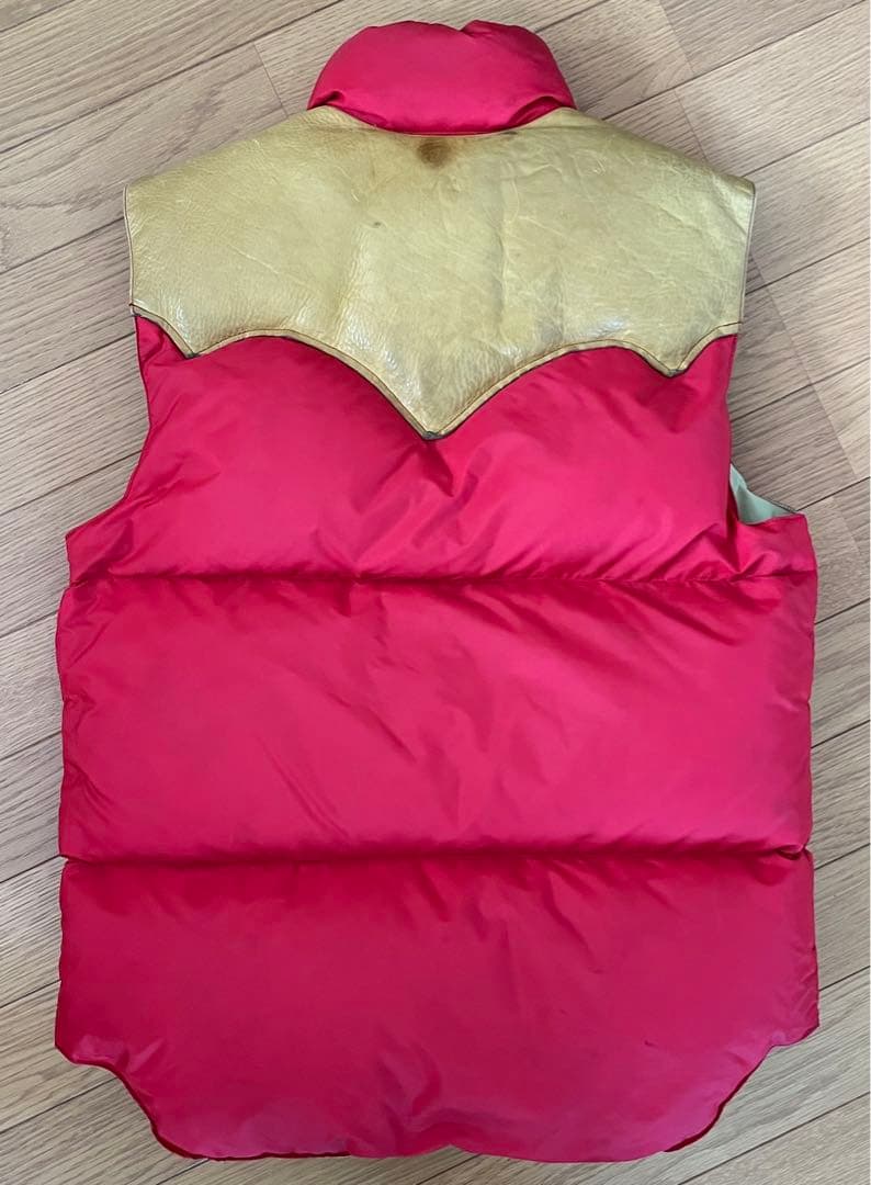 ✅ 70s オリジナル ロッキーマウンテン ダウンベスト当時モノ 穴無赤 40