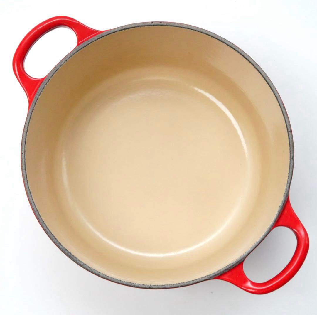 【美品】LE CREUSET　ココット ロンド チェリーレッド　18cm