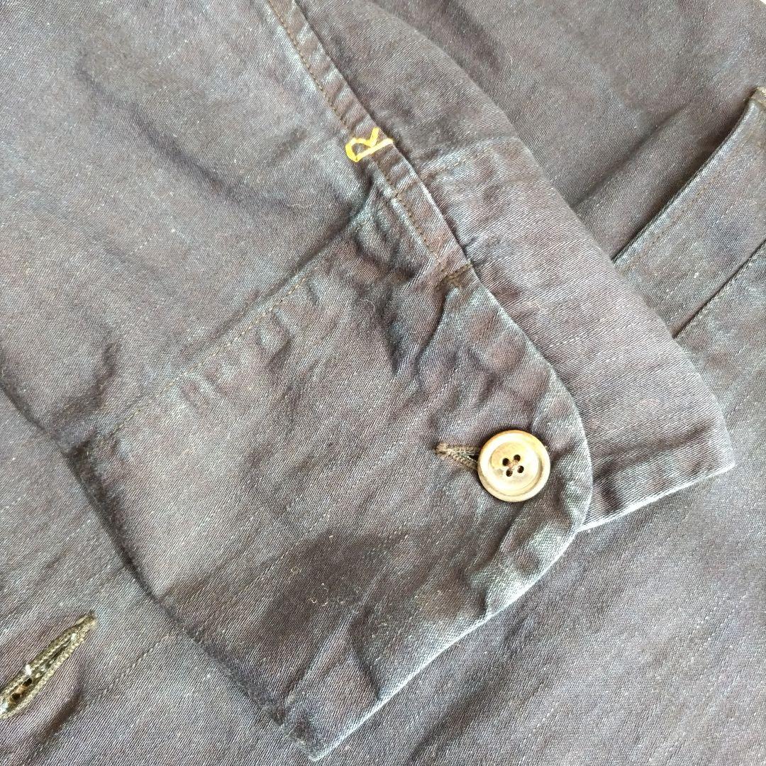 45R インディゴ染め　デニムジャケット　5 R刺繍入り　大きいサイズ