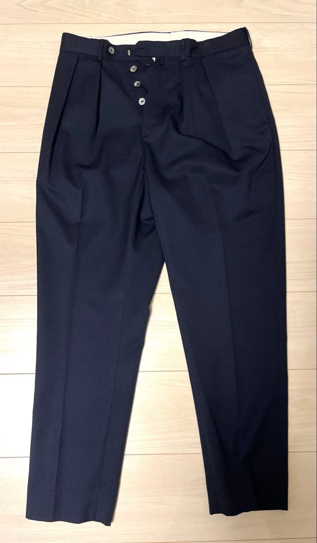 タンタン　NEAT ニート テーパード スラックス ネイビー サイズ44