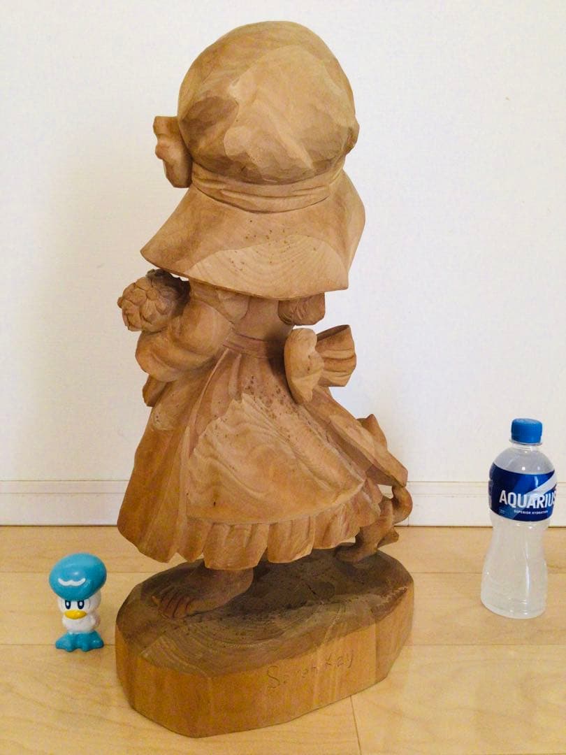 超特大逸品・非売品1点物・木彫り人形・ANRI・アンリ工房『サラ・ケイ』57cm