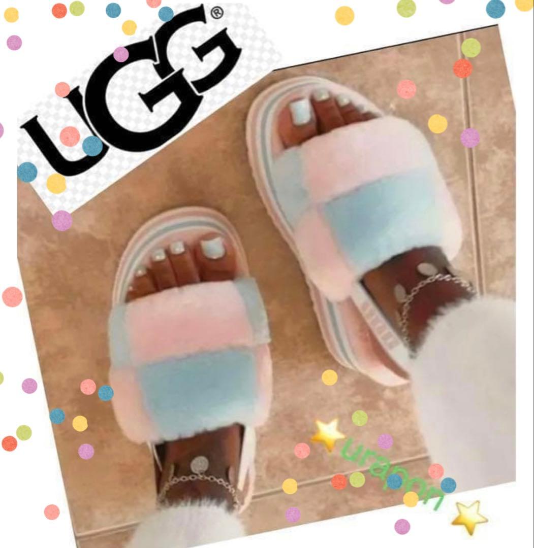 超激レア・超入手困難✨②美品✨24.5～25素足✨UGG✨ディスコ チェッカー