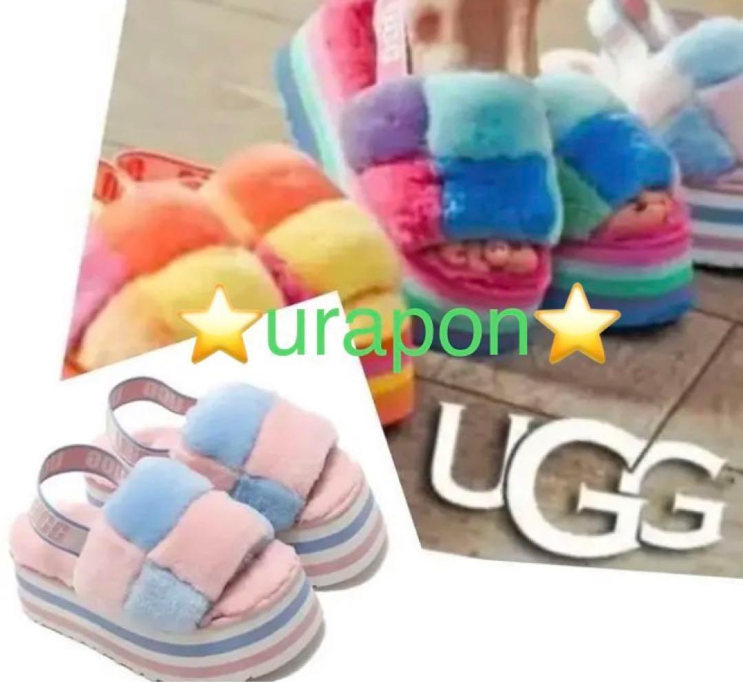 超激レア・超入手困難✨②美品✨24.5～25素足✨UGG✨ディスコ チェッカー