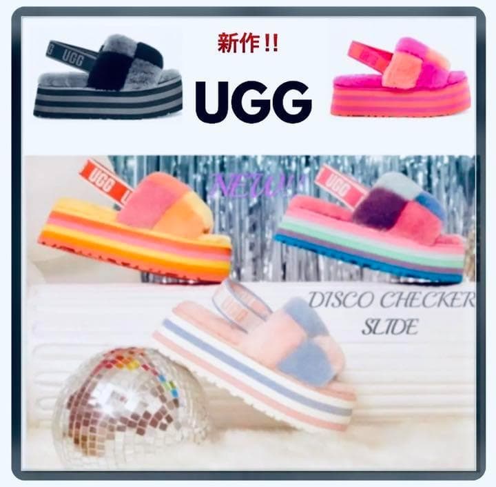 超激レア・超入手困難✨②美品✨24.5～25素足✨UGG✨ディスコ チェッカー