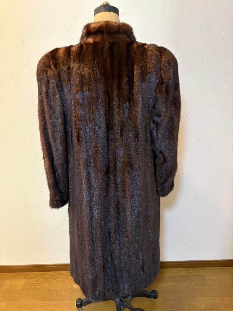 ブラウンミンク毛皮ロングコート 新品タグ付き