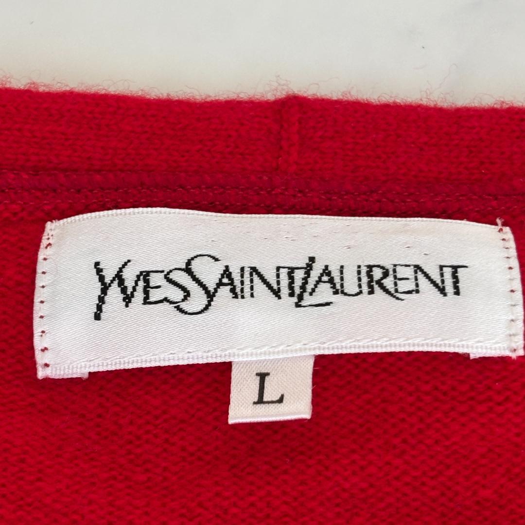 YVES SAINT LAURENT カーディガン 赤 L（D106）