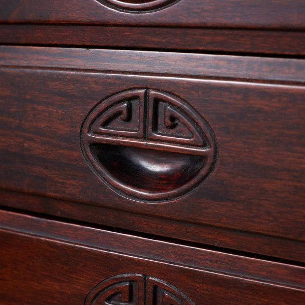 U86867★唐木 蛇腹扉 チェスト 花梨 無垢材 引き出し 整理タンス