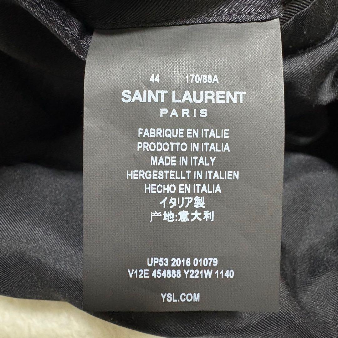 極美　サンローラン　テーラードジャケット　エディ期　ダークグレー　イタリア製　S