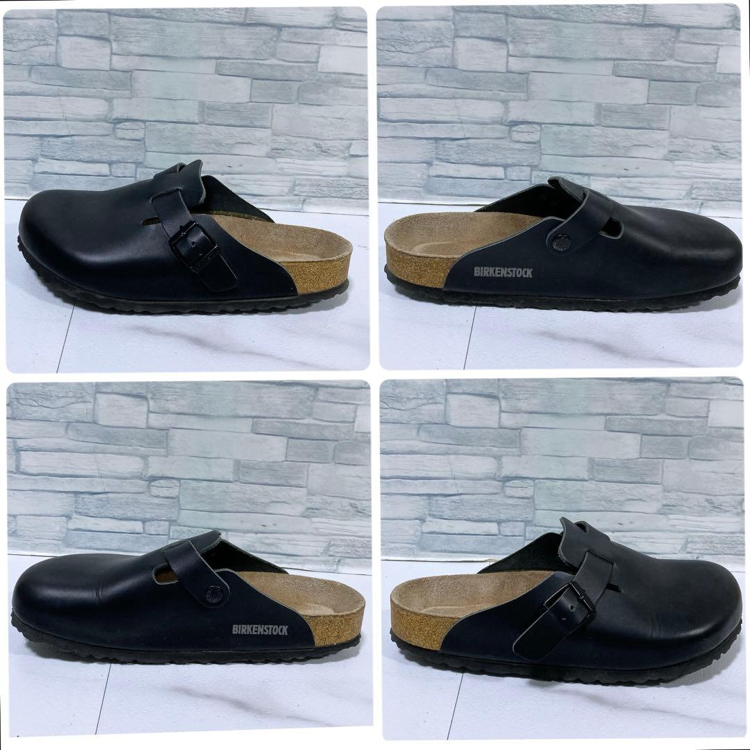 美品 ビルケンシュトック ボストン 本革 サボサンダル ブラック 黒 26.0