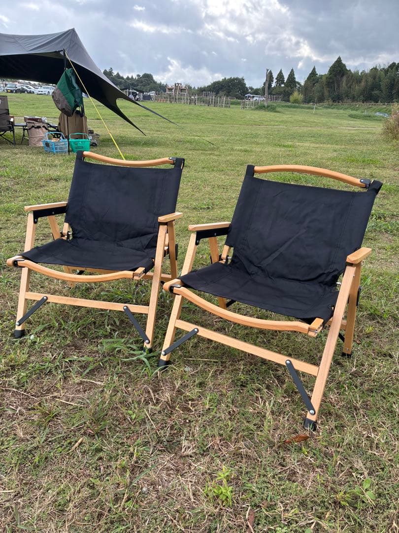 【2脚セット】Hilander ウッドフレームチェア2 ブラック HCT-035