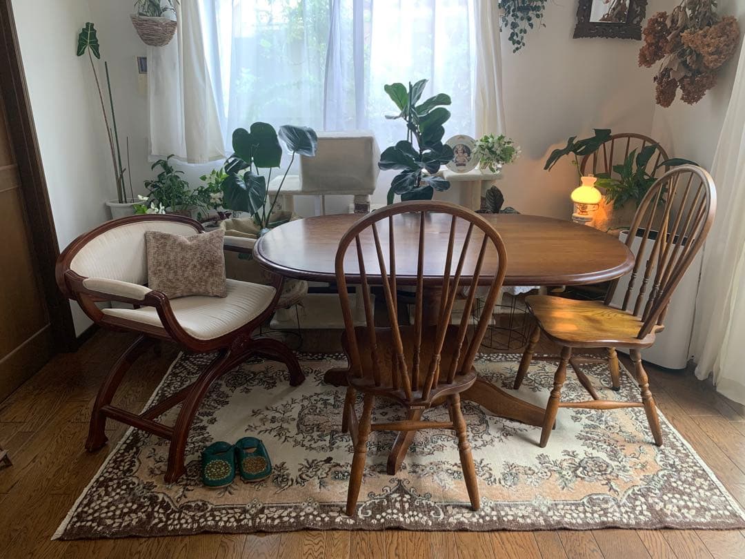 超バーゲン価格！ボタニカル208×120 ペールオレンジ　トルコヴィンテージラグ