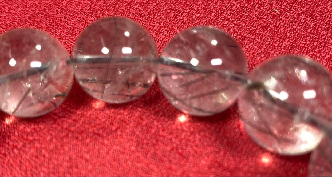 数珠　ブラックルチルクォーツ　男女兼用のブレスレッス