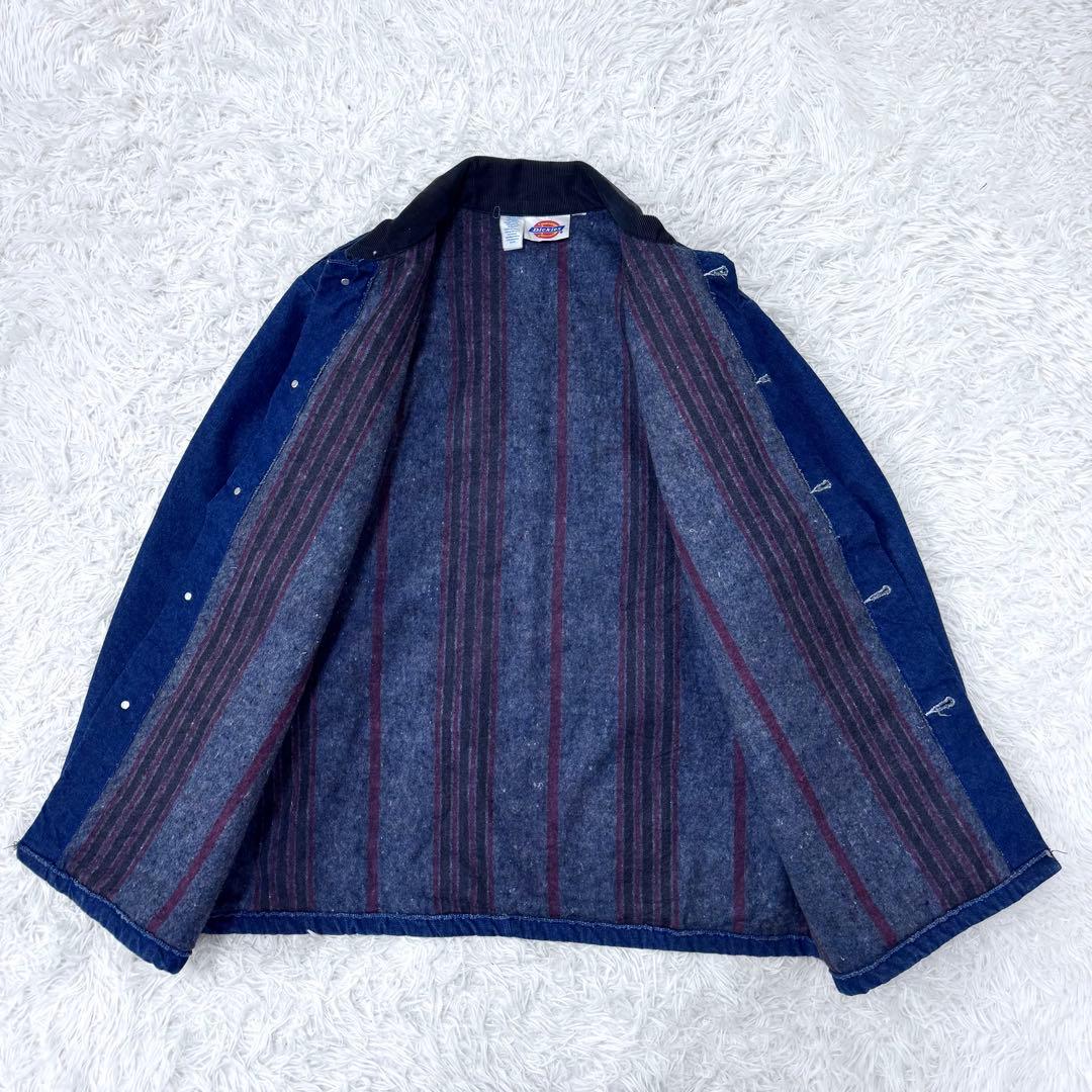 【まさ様激レア 80s】Dickies デニム カバーオール 白タグ 濃紺 XL