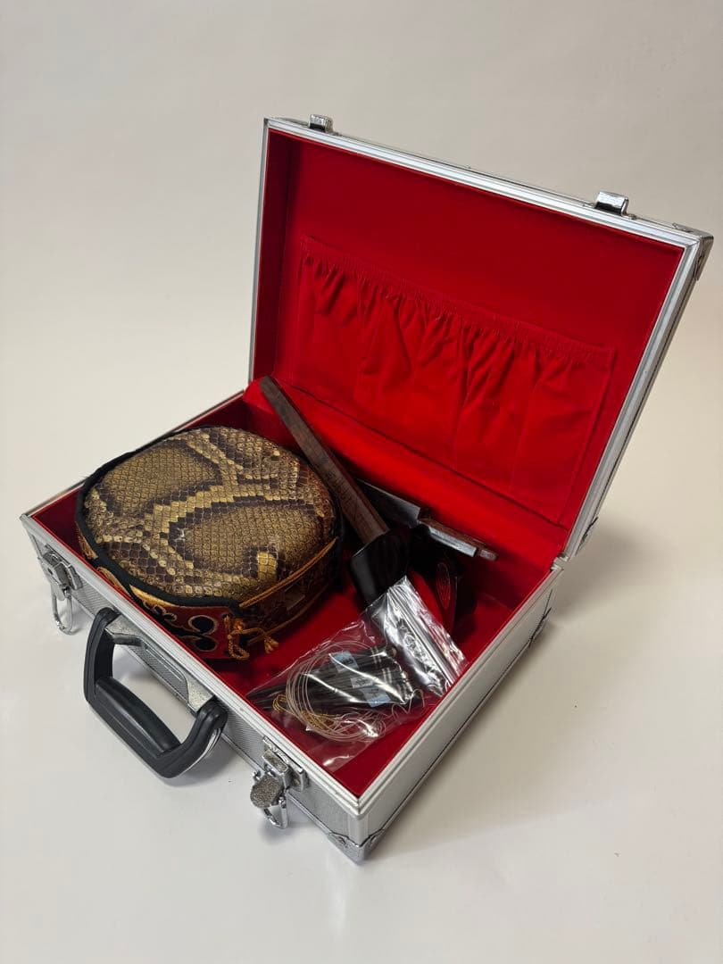 三線 蛇皮 三分割 ハードケース付 宮古木工芸