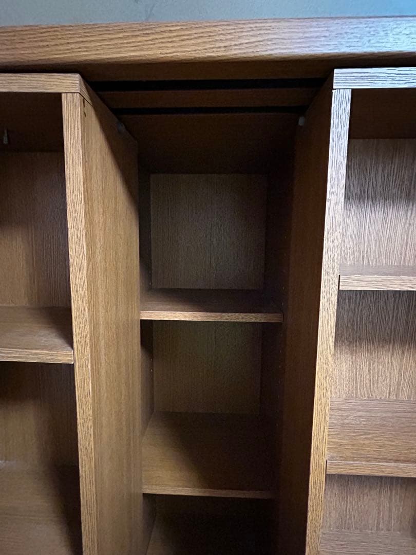 スライド本棚のパイオニア　丸伸　木製本棚 ブラウン 6段可動式　通販生活