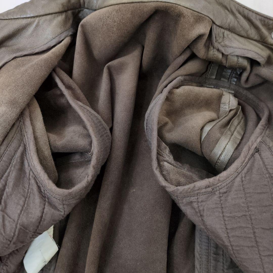 アルマーニ　ARMANI　シングルライダース　レザー　ジャケット　M ブラウン