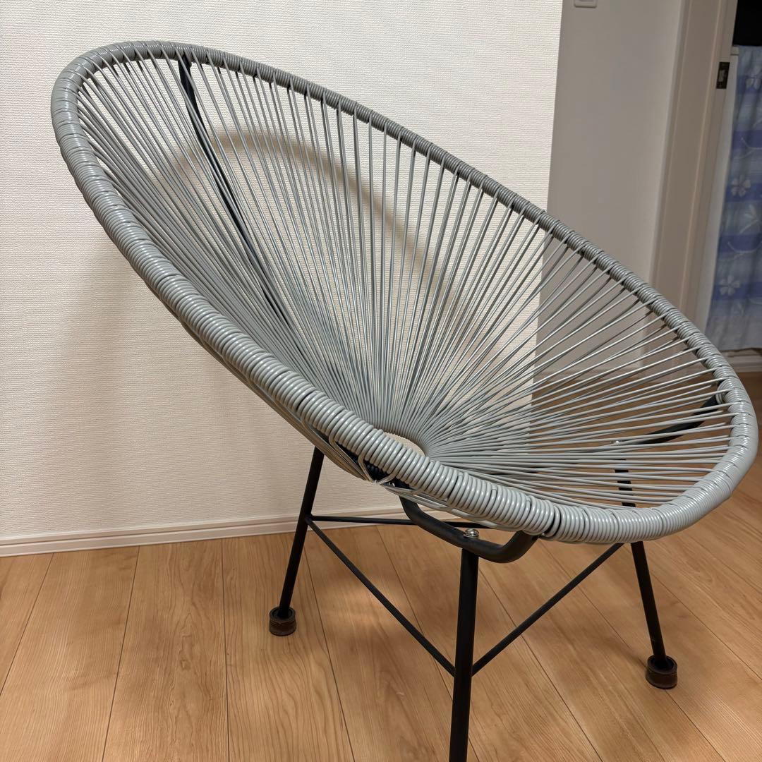アカプルコチェア ２つセット　グレー　ラウンジチェア パーソナルチェア　椅子