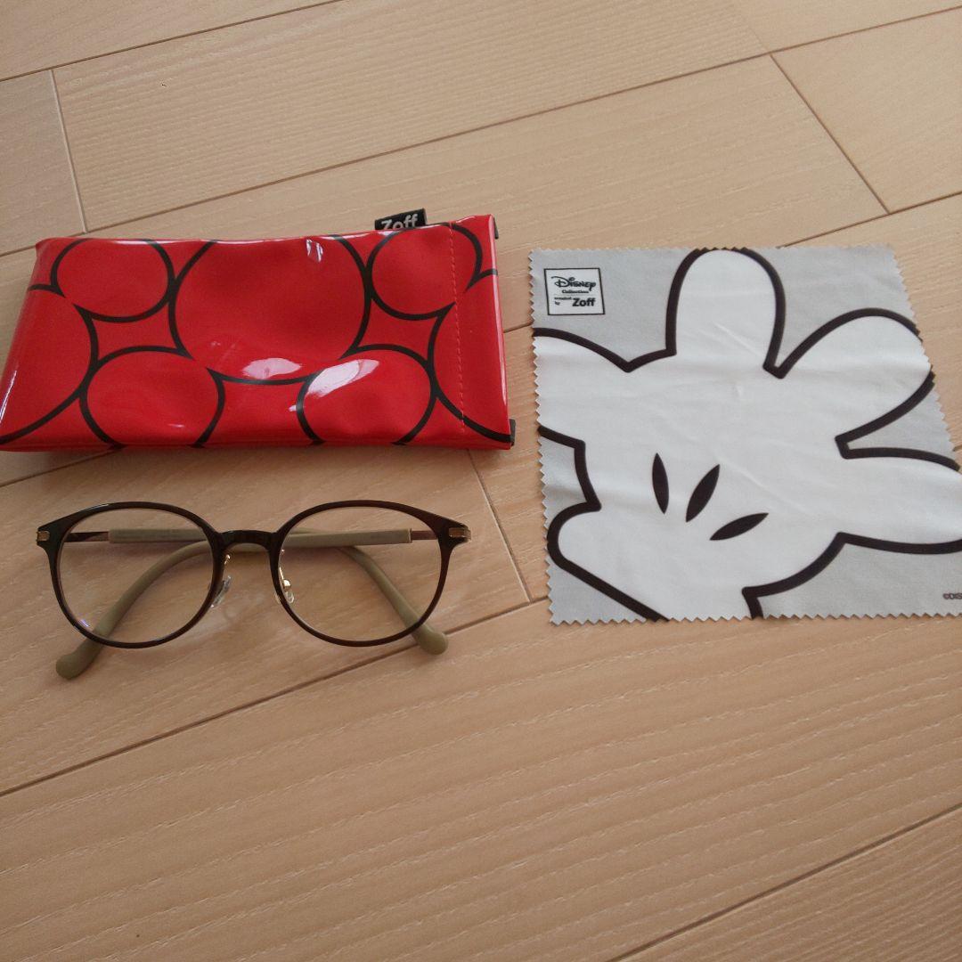 Zoff ゾフ ブラウンフレーム メガネ(度あり) ディズニー ミッキーコラボ