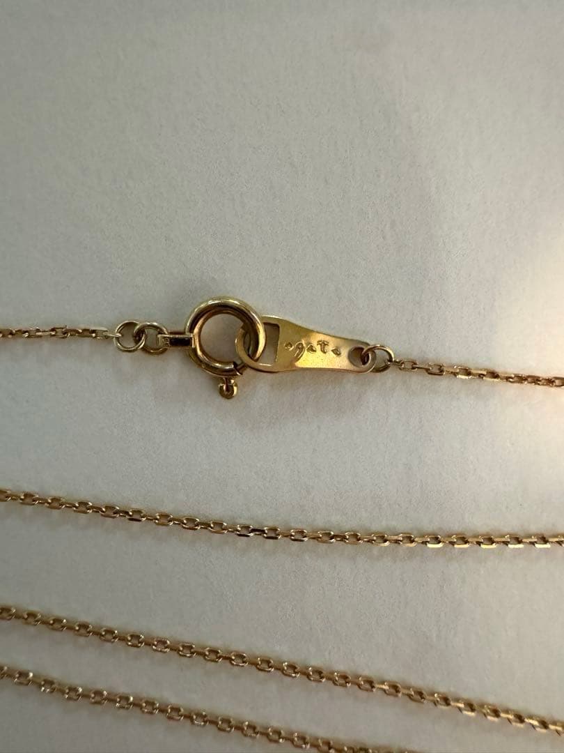 agete アガット K18 ホースシュー ダイヤモンドネックレス0.05ct