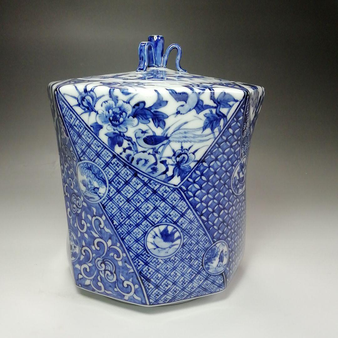 Ｓ５８１　水指　『祥瑞花鳥八角』『勝見永泉作』　共箱　茶道具