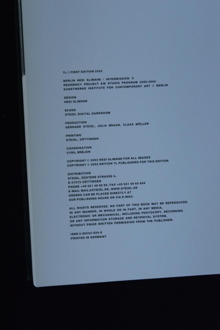 【Berlin：Hedi Slimane】エディ・スリマン 新品同様未読品