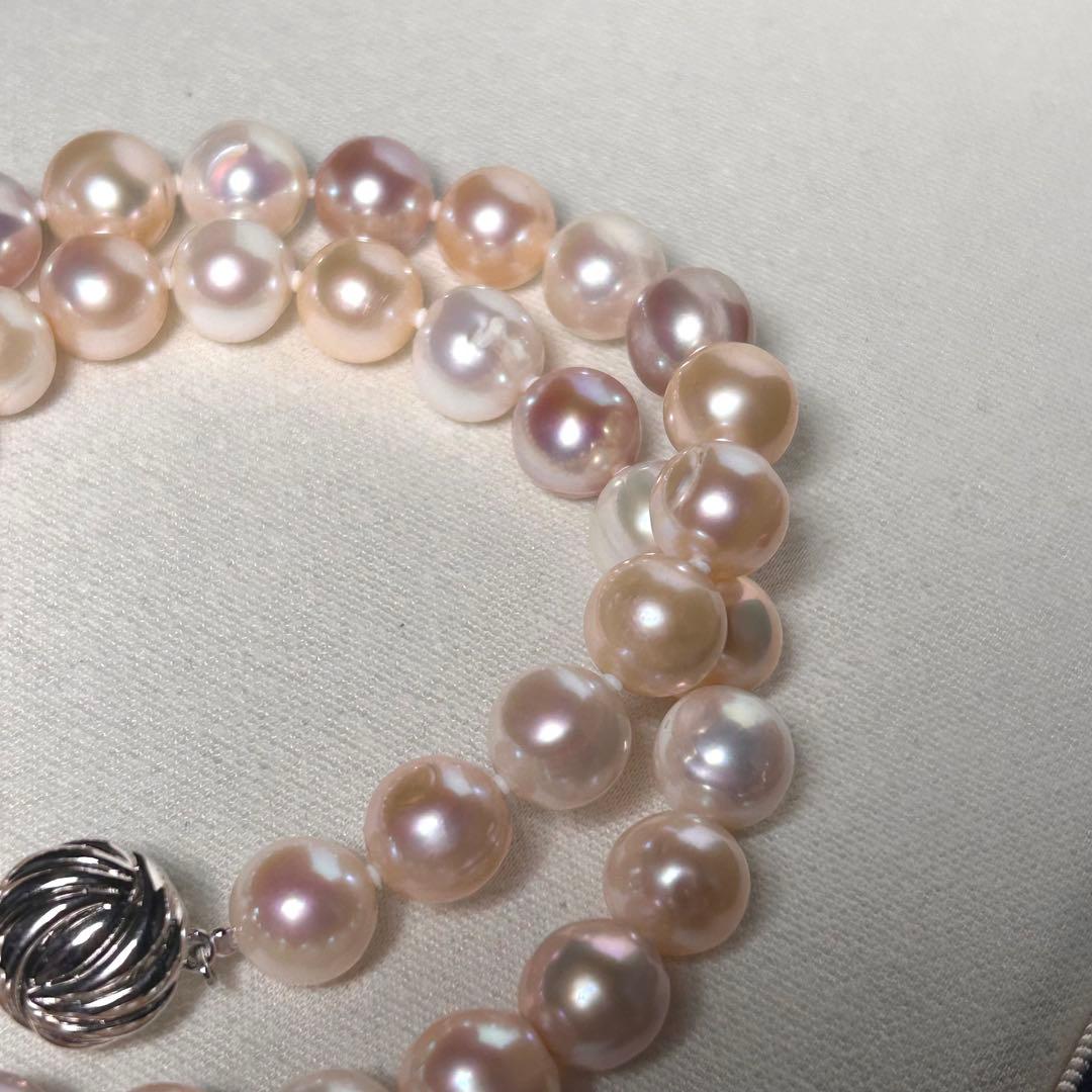 【大珠！ピンク系】本真珠 パール パステルマルチカラー ネックレス 10mm