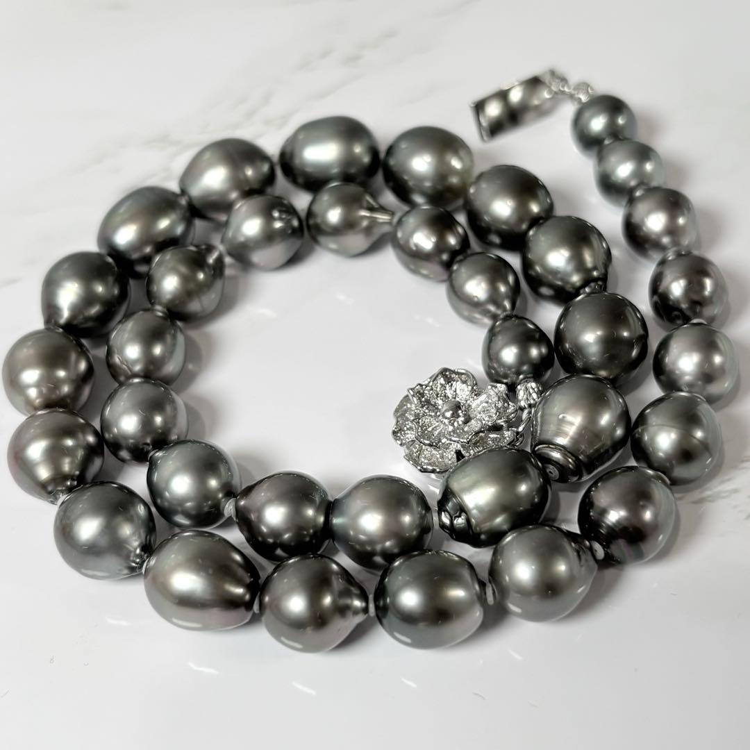パール　黒蝶真珠　ネックレス　pearl necklace 真珠　シルバー