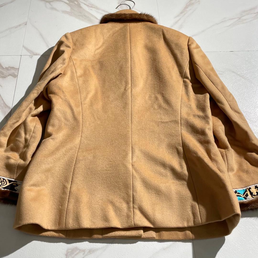 入手困難✨ レオナール カシミヤ×ミンク ショートコート 大きいサイズ ベージュ