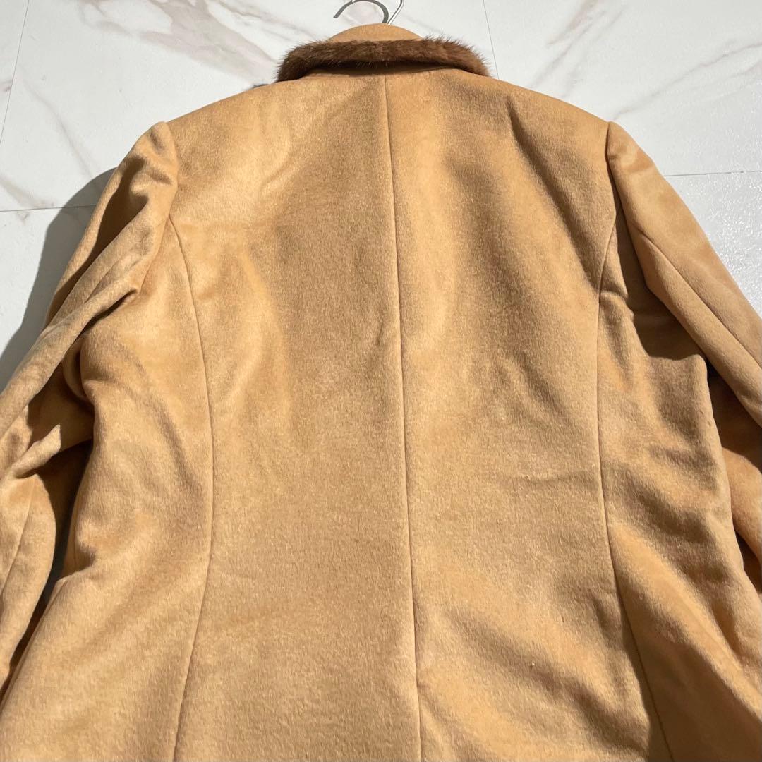 入手困難✨ レオナール カシミヤ×ミンク ショートコート 大きいサイズ ベージュ