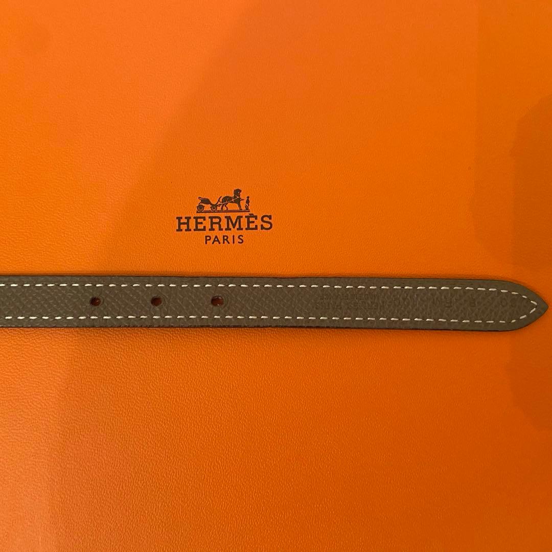 【美品】エルメス　リバーシブルレザーベルト13mm 黒/エトゥープ