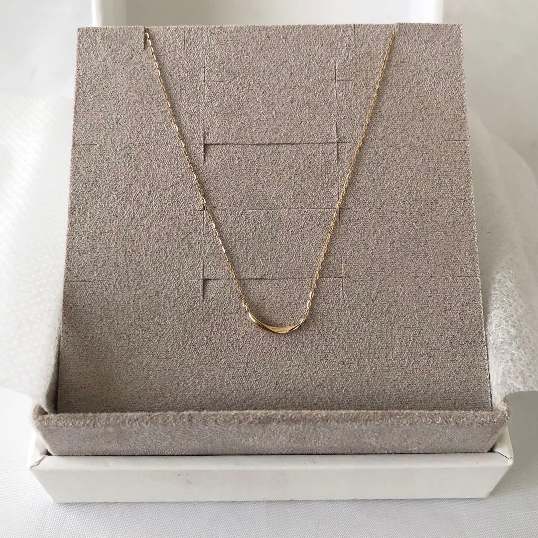 美品 エテ 【レイヤード】K10YGクレセントムーンネックレス イエローゴールド