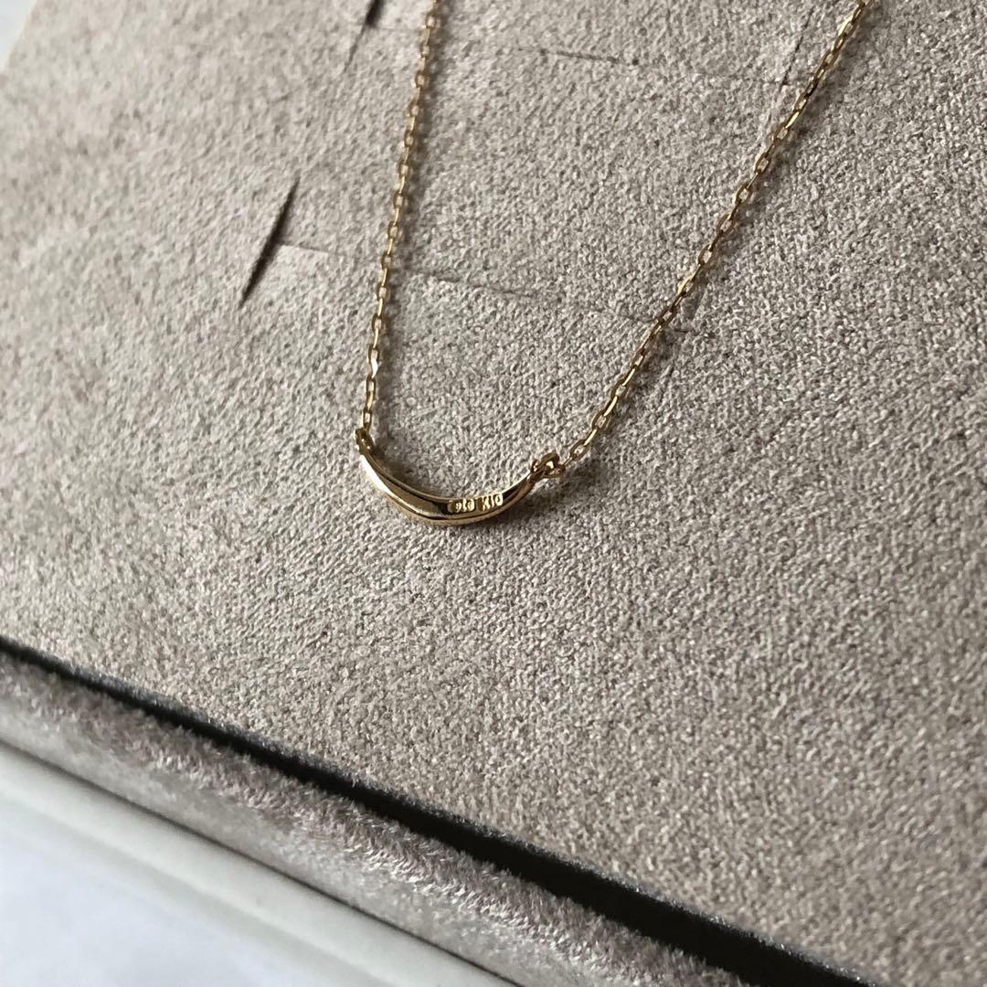 美品 エテ 【レイヤード】K10YGクレセントムーンネックレス イエローゴールド