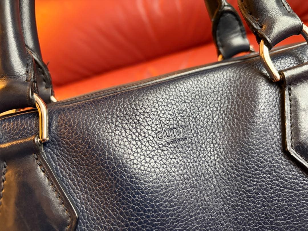 ダンヒル　レザー　ビジネスバッグ　ブリーフケース ネイビー Bostonシリーズ