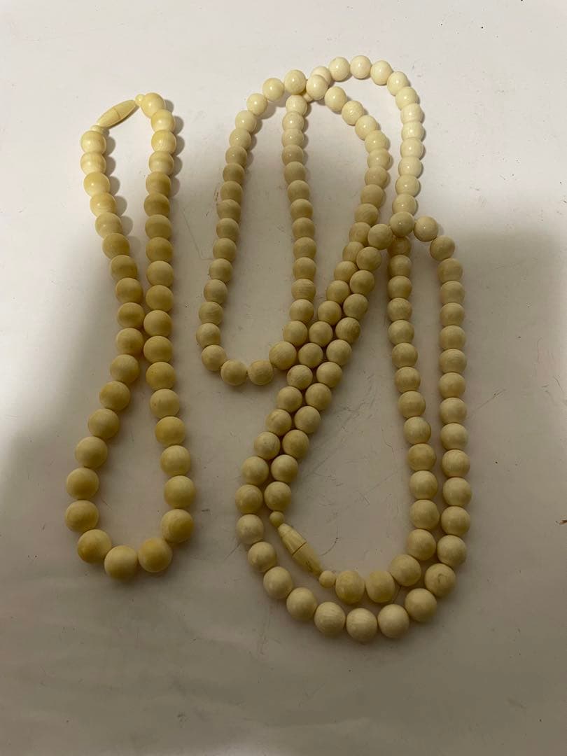 極上　牙彫ネックレス　2本セット