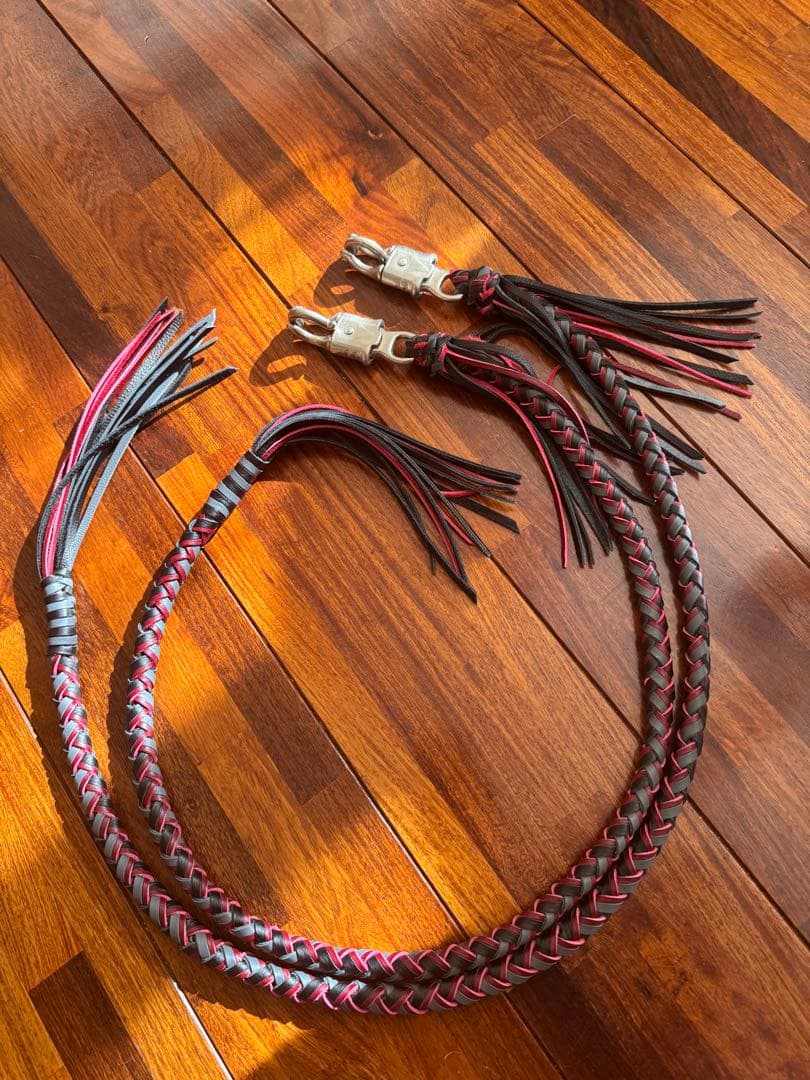 本革レザーウィップ 本革手編みレザー ゲットバックウィップ ハーレー