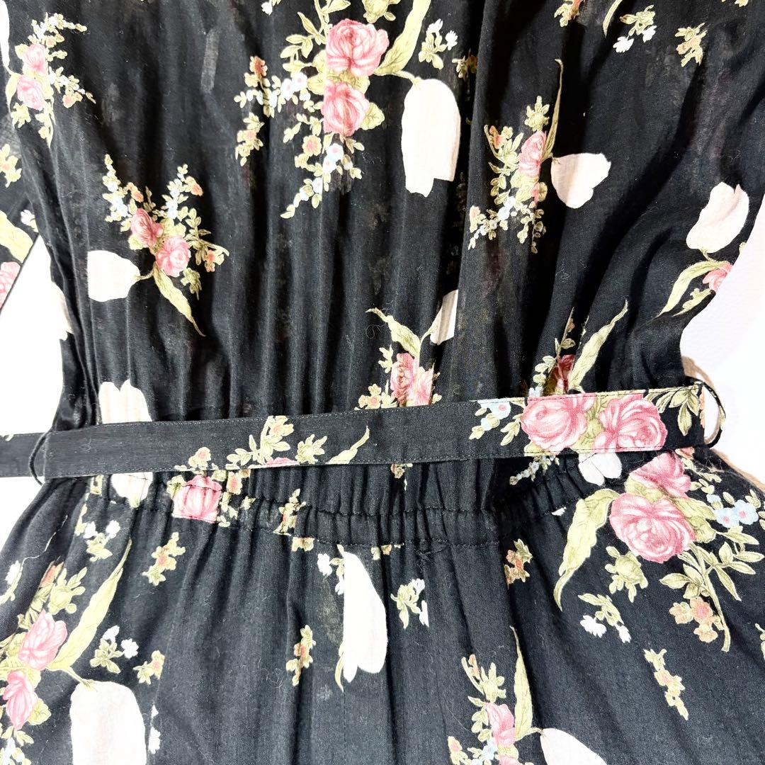 PINK HOUSE ワンピース ドレス ブラウス 花柄 ブラック セットアップ