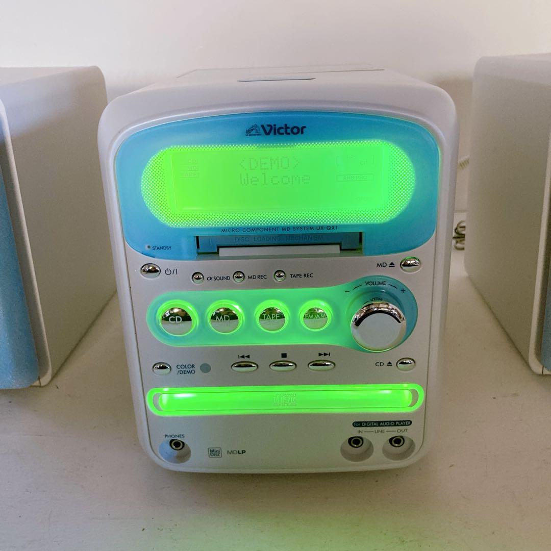【動作品】Victor MD/CDカセット搭載ミニコンポ CA-UXQX1-A