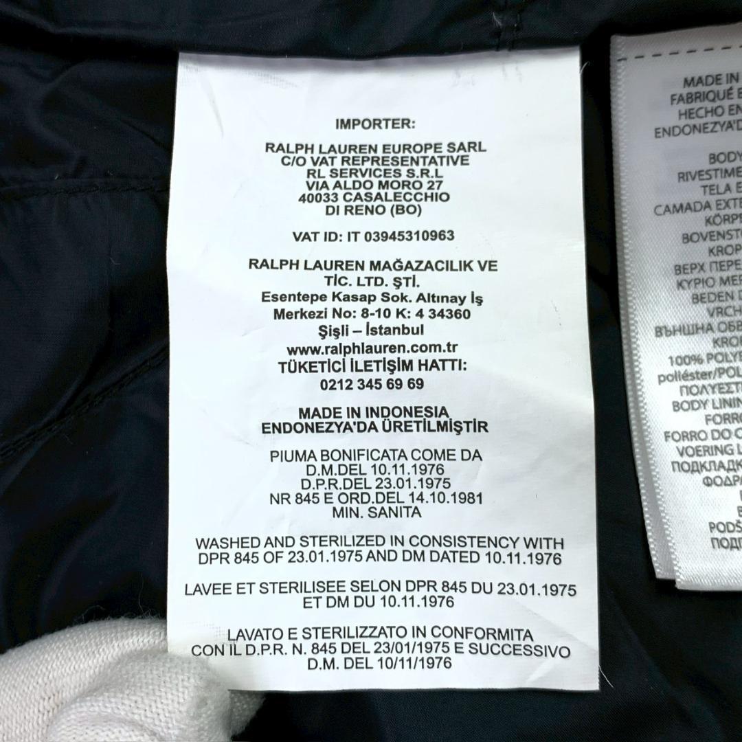 美品★ポロラルフローレン ダウンベスト ビッグポニー刺繍 ブラック M　D972