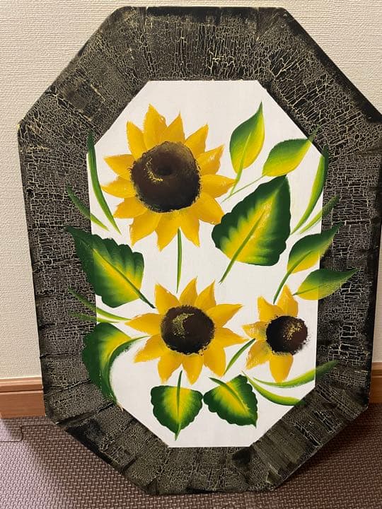 絵画　向日葵&薔薇