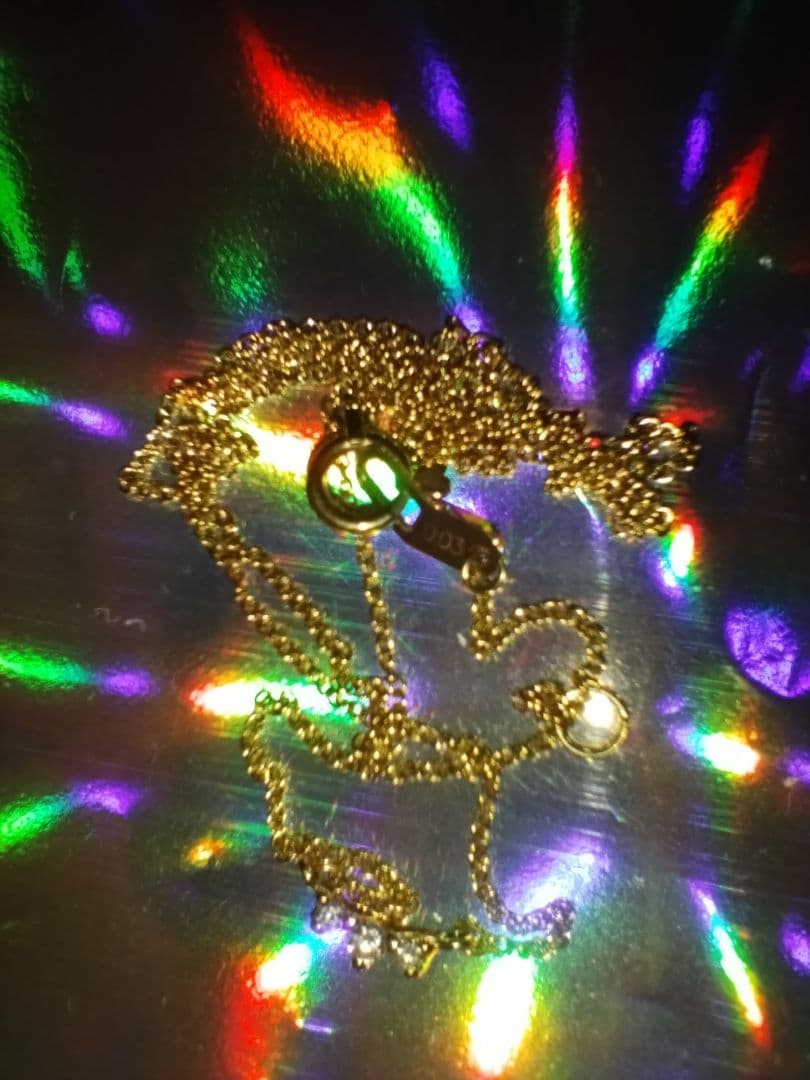 K18 スタージュエリー　横並び3ダイヤ ネックレス 0.03ct