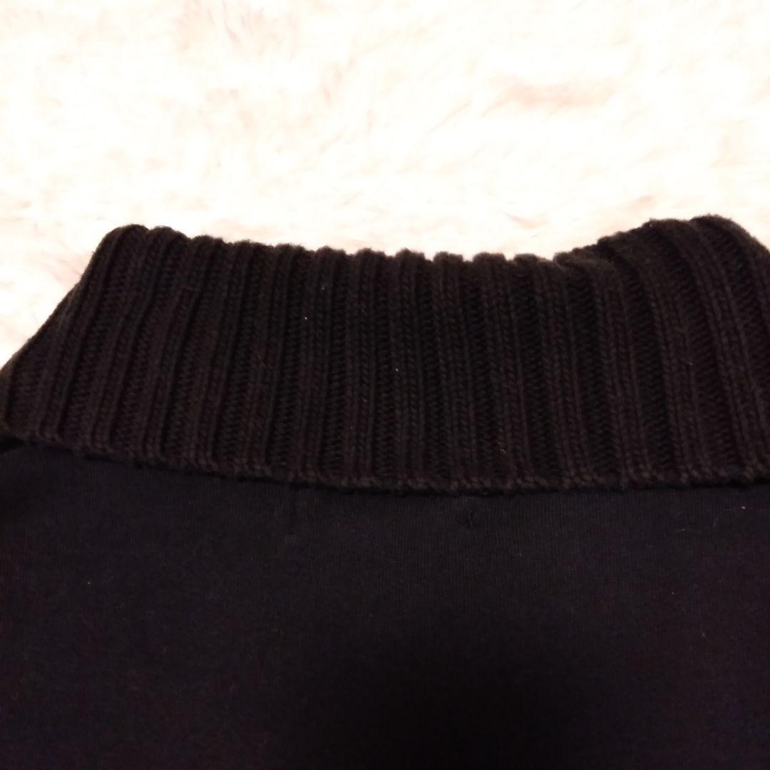 希少【ポロバイラルフローレン】ステッチ＆レザー装飾　黒 ショールカラースウェット