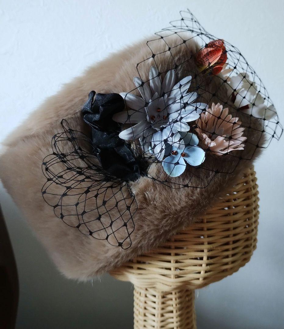 新品未使用品♡　ロシア帽子　バラ色の帽子