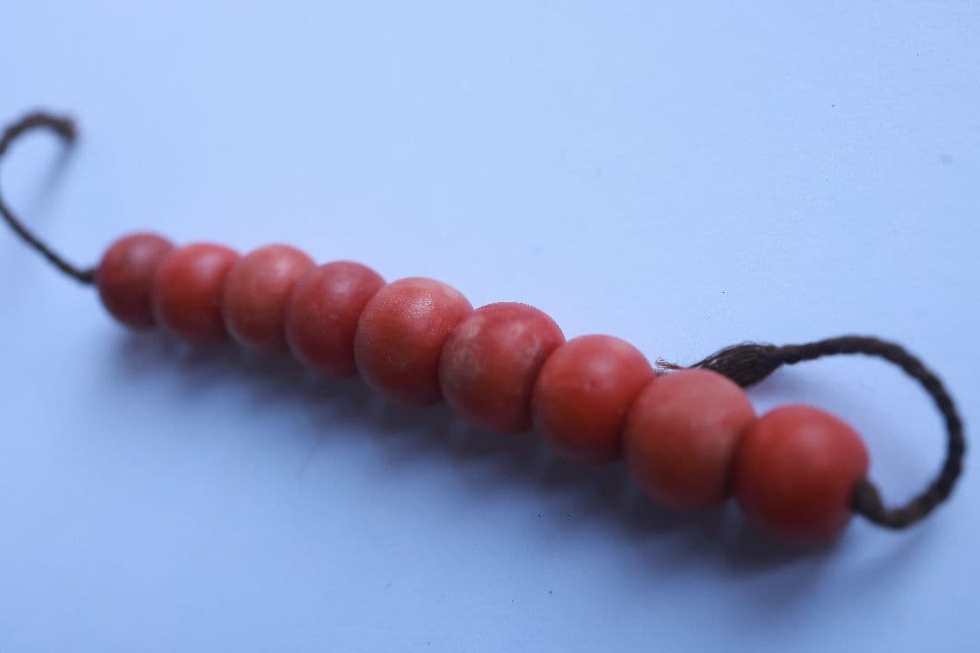 9玉 アンティーク 根掛 髪飾り 珊瑚 日本髪