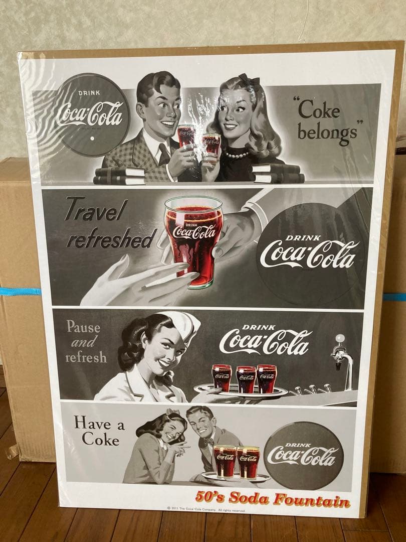 コカコーラB2 ポスター 4点セット　フレーム付き