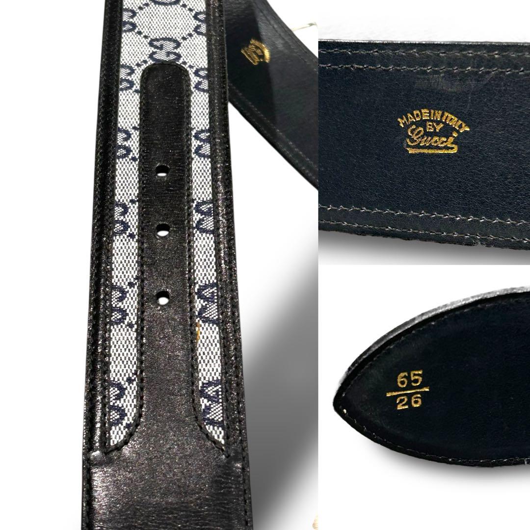 GUCCI オールドグッチ ベルト GG柄 キャンバスレザー メンズ レディース