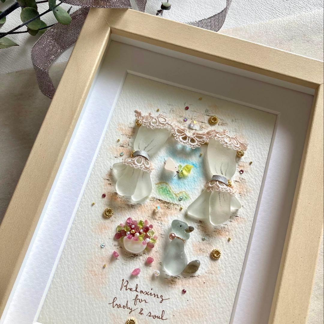 misa　オーダー受付　シーグラス／天然石／フレームアート